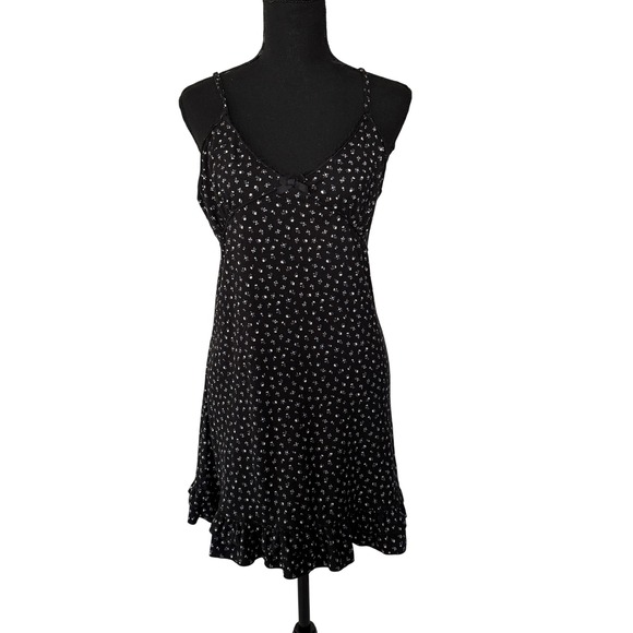 No Boundaries Dresses & Skirts - Womens Dark Floral Babydoll Dress Size L Black Coquette Fairy Grunge Y2K
